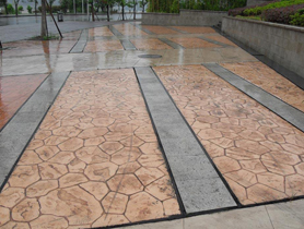 彩色壓印混凝土路面 彩色壓印混凝土路面